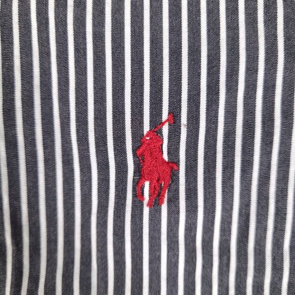 Vintage Ralph Lauren Dress Shirt Mens 16 34/35 Black White Striped Classic Fit‎ - Picture 3 of 16